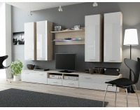 Obývacia stena Dream 3 - dub sonoma / biely lesk