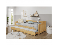 Drevená jednolôžková posteľ s prístelkou Laura New 90x200 cm - prírodná
