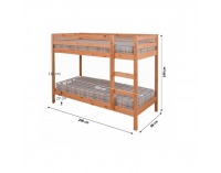 Drevená poschodová posteľ s roštami Verso 90 - svetlohnedá
