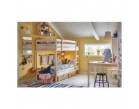 Drevená poschodová posteľ s roštami Verso 90 - svetlohnedá