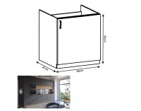 Drezová kuchynská skrinka Langen D60Z P - dub artisan / sivá