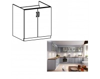 Drezová kuchynská skrinka Layla D80Z - sivá matná / biela
