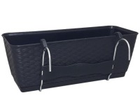 Plastový balkónový kvetináč DRL400PW 38,6 cm - antracit