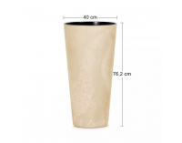 Vysoký plastový kvetináč DTUS400E 40 cm - slonovinová