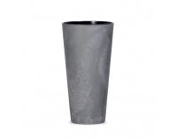 Vysoký plastový kvetináč DTUS400E 40 cm - tmavosivá