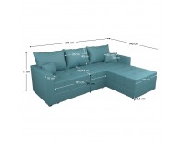 Rohová sedačka s rozkladom Duan Roh L/P - petrolejová