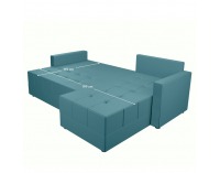 Rohová sedačka s rozkladom Duan Roh L/P - petrolejová