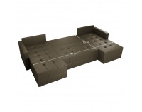 Rohová sedačka U s rozkladom Duan U Uni L/P - hnedá 