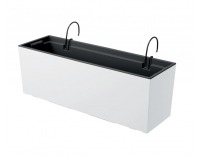 Plastový balkónový kvetináč DUC600W 58 cm - biela