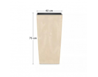 Vysoký plastový kvetináč DURS400E 40 cm - slonovinová