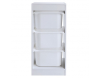 Regál s úložnými boxmi Duvan - biela