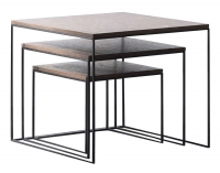 Konferenčný stolík (3 ks) Dvein - orech / čierna