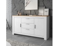 Dvojdverová komoda so zásuvkami Rene 160 - biela andersen / dub bernstein