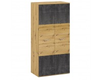 Dvojdverová šatníková skriňa Eridan Q - dub artisan / sivý betón