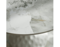 Konferenčný stolík Ebrel - biely mramor / biela