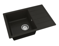 Granitový kuchynský drez so sifónom Eden ENB 02-62 61x43,5 cm - čierna