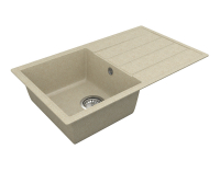 Granitový kuchynský drez so sifónom Eden ENB 02-76 75,5x43,5 cm - béžová