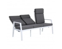 Hliníkový záhradný set Edoin - sivá / biela