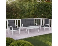 Hliníkový záhradný set Edoin - sivá / biela