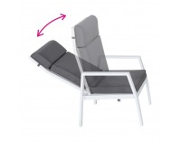 Hliníkový záhradný set Edoin - sivá / biela