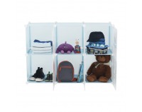 Detská modulárna skrinka Edrin - modrá / detský vzor