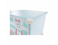 Detská modulárna skrinka Edrin - modrá / detský vzor