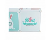 Detská modulárna skrinka Edrin - modrá / detský vzor