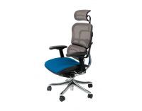 Kancelárska stolička s podrúčkami Efuso Color - tmavomodrá / sivá / čierna / chróm