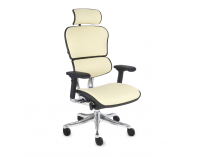 Kancelárska stolička s podrúčkami Efuso LE - krémová / čierna / chróm