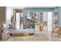 Nočný stolík Ego L12 - biela / dub nash