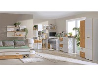 Nočný stolík Ego L12 - biela / dub nash