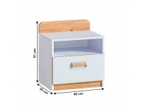 Nočný stolík Ego L12 - biela / dub nash