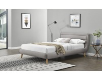 Čalúnená manželská posteľ s roštom Elanda 180 - svetlosivá