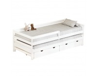 Detská posteľ s prístelkou Elara 90x200 cm - biela