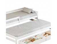Detská posteľ s prístelkou Elara 90x200 cm - biela