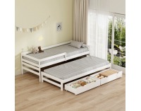 Detská posteľ s prístelkou Elara 90x200 cm - biela