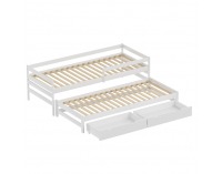 Detská posteľ s prístelkou Elara 90x200 cm - biela