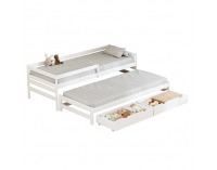 Detská posteľ s prístelkou Elara 90x200 cm - biela