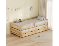 Detská posteľ s prístelkou Elara 90x200 cm - prírodná