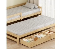 Detská posteľ s prístelkou Elara 90x200 cm - prírodná