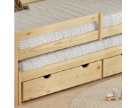Detská posteľ s prístelkou Elara 90x200 cm - prírodná