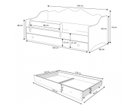 Detská posteľ s matracom a úložným priestorom Elin 80x160 cm - biela / ružová
