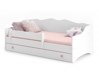 Detská posteľ s matracom a úložným priestorom Elin 80x160 cm - biela / ružová