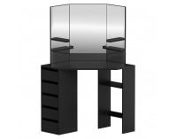 Rohový toaletný stolík Elio - čierna
