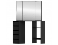 Rohový toaletný stolík Elio - čierna