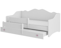 Detská posteľ s prístelkou a matracmi Elisa II 80x160 cm - biela / ružová