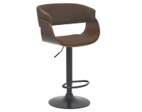 Barová stolička Elkin - hnedá/ orech / čierna