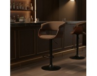Barová stolička Elkin - hnedá/ orech / čierna