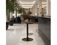 Barová stolička Elkin - hnedá/ orech / čierna