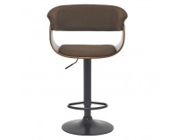 Barová stolička Elkin - hnedá/ orech / čierna